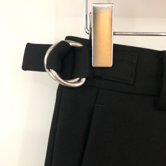 Alexander Wang 6 wide leg Cropped Pant in Black adjustable waist silver 0706 - Picture 3 of 11